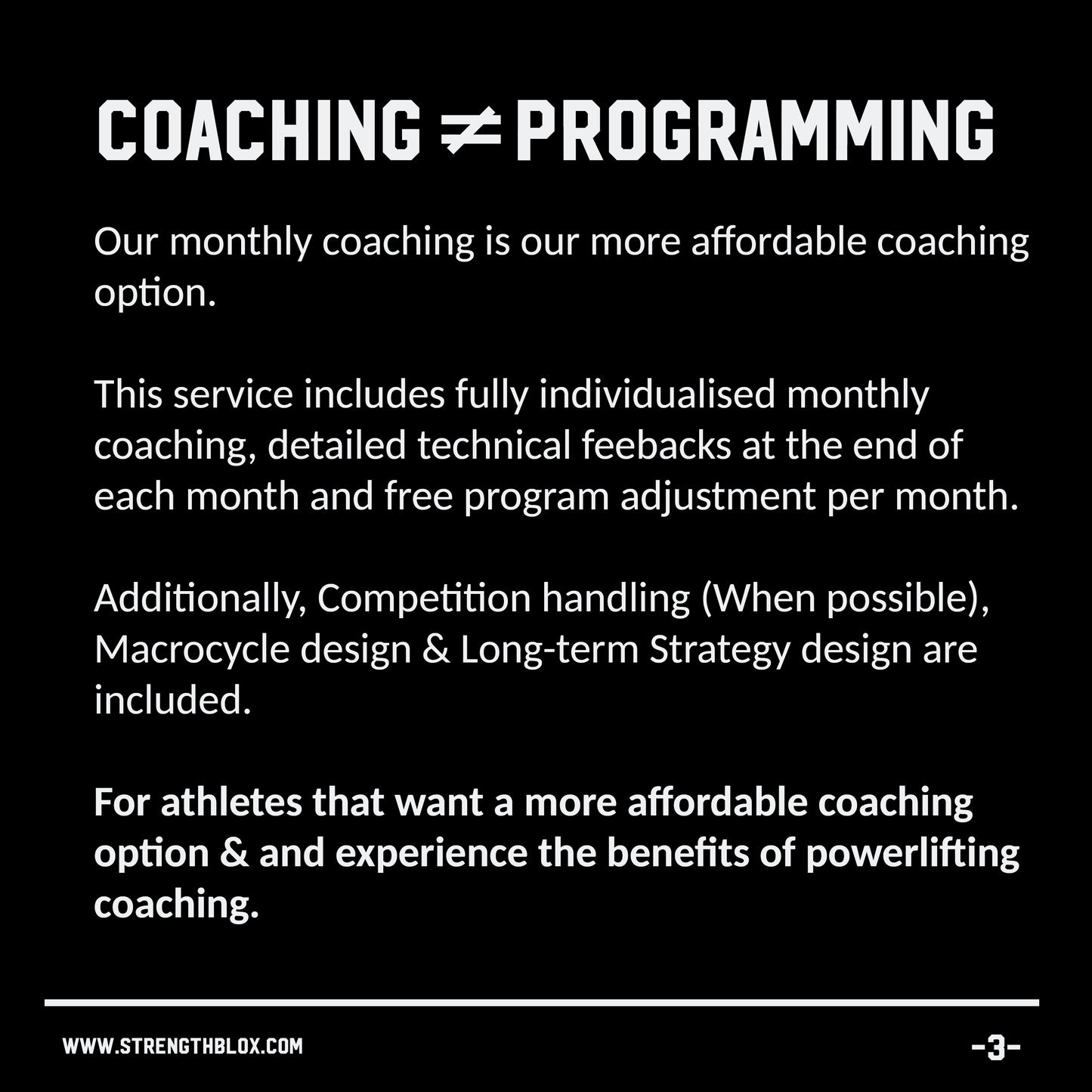 Monthly Powerlifting Coaching